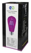 4w Purple LED Vintage Filament Light Bulb E27 Clear Glass ST58 Ambient Lighting 