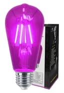 4w Purple LED Vintage Filament Light Bulb E27 Clear Glass ST58 Ambient Lighting 