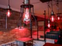 4w Red LED Vintage Filament Light Bulb B22 Clear Glass ST58 Ambient Lighting 