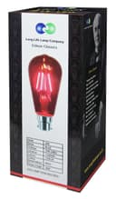 4w Red LED Vintage Filament Light Bulb B22 Clear Glass ST58 Ambient Lighting 