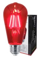 4w Red LED Vintage Filament Light Bulb E27 Clear Glass ST58 Ambient Lighting 