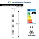 2w Vintage LED Tube Light Bulb B22 Clear Glass Tree Filament T28